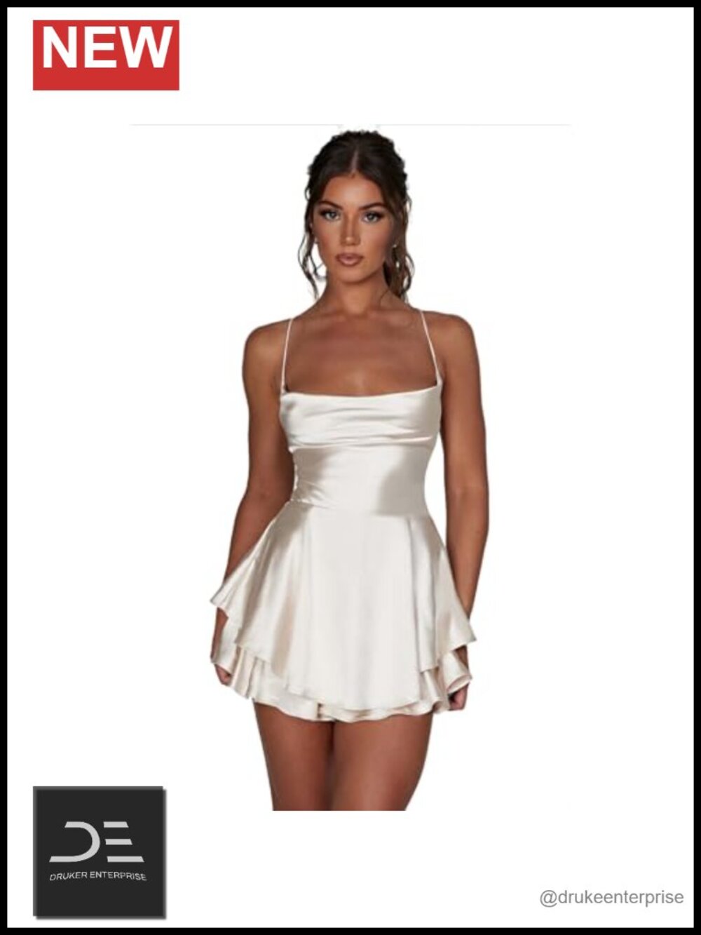 Satin Spaghetti Strap Backless Mini Dress Sleeveless Romper Party Club